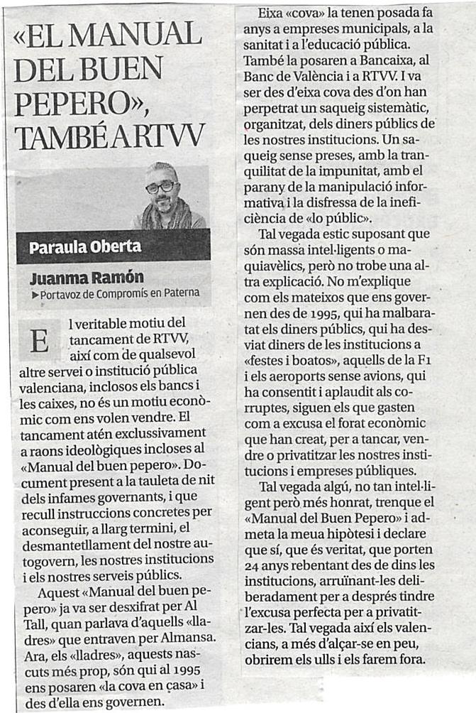 20131106 Opinió JuanmaRamon MANUAL PPERO Levante 7nov2013